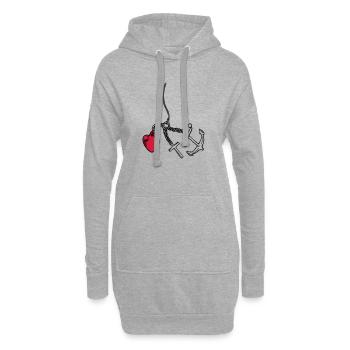 glaube liebe hoffnung herz - Hoodie-Kleid - Grau meliert - Vorne