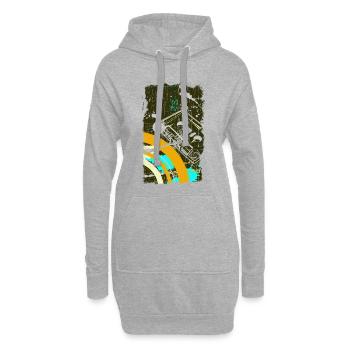 Music is life - Hoodie-Kleid - Grau meliert - Vorne