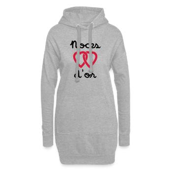Noces d'or - Sweat-shirt à capuche long Femme - gris chiné - Devant