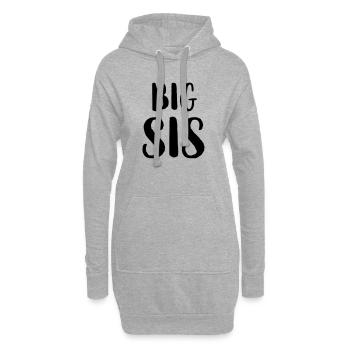 big sis Schwester Geschwister Familie Geschenk - Hoodie-Kleid - Grau meliert - Vorne