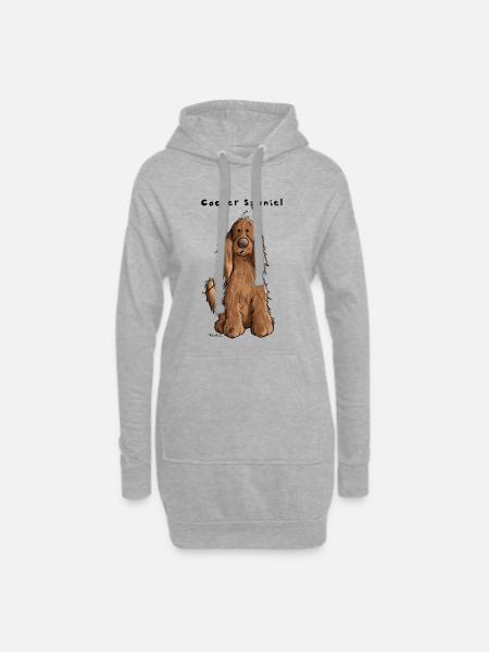 Der Cocker Spaniel - Hoodie-Kleid - Grau meliert
