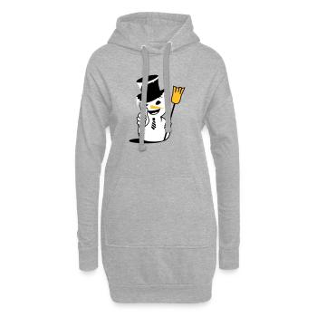 Un bonhomme de neige cool avec le pouce vers le haut - Sweat-shirt à capuche long Femme - gris chiné - Devant