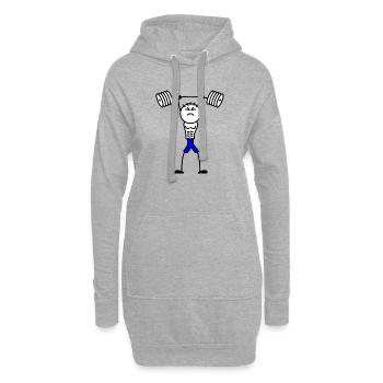 Stickmen muscle bodybuilding force balustrade - Sweat-shirt à capuche long Femme - gris chiné - Devant