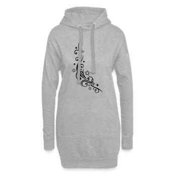 Tribal Tattoo mit vielen Sternen, stars - Hoodie-Kleid - Grau meliert - Vorne