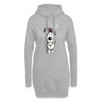 Hund liebt Punk - Hoodie-Kleid - Grau meliert - Vorne