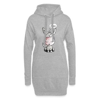 Öhmmm Esel - Eselchen - Comic - Tiere - Hoodie-Kleid - Grau meliert - Vorne