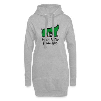 T-Rex hates pétanque dinosaur pétanque player - Hoodie-Kleid - Grau meliert - Vorne