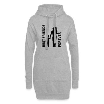 Bestfriendsforever, Vater, Kinder, Geschenk - Hoodie-Kleid - Grau meliert - Vorne