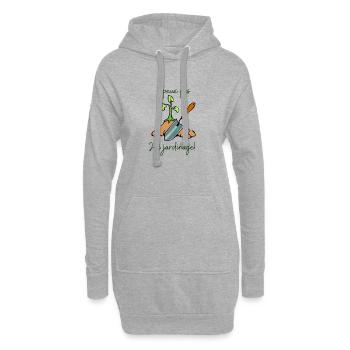 Je peux pas j'ai jardinage - Sweat-shirt à capuche long Femme - gris chiné - Devant