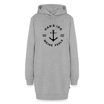 hamburg meine Stadt perle - Hoodie-Kleid - Grau meliert - Vorne