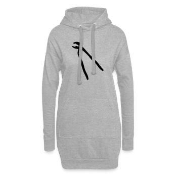 Wasserpumpenzange offen - Hoodie-Kleid - Grau meliert - Vorne
