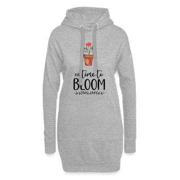 Geschenke mit Blumen - Hoodie-Kleid - Grau meliert - Vorne
