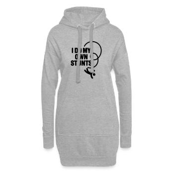 Ich mache meine eigenen Stunts, Bungee-Jumping, Bungee-Jumper - Hoodie-Kleid - Grau meliert - Vorne