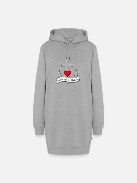 Glaube - Liebe - Hoffnung - Hoodie-Kleid - Grau meliert