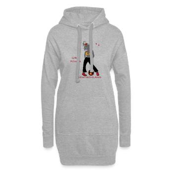 Girlpower, Fußball - Hoodie-Kleid - Grau meliert - Vorne