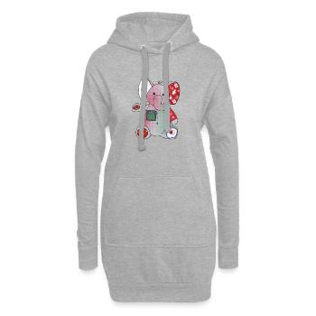 Weihnachtselefant - Hoodie-Kleid - Grau meliert - Vorne