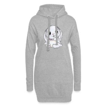 häschen in grau - Hoodie-Kleid - Grau meliert - Vorne