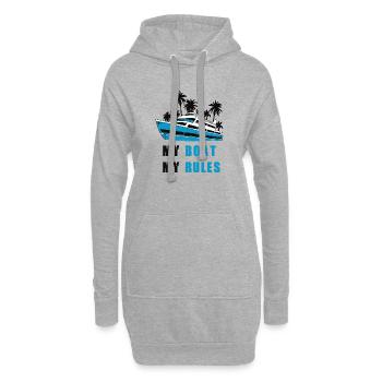 Mein Boot meine Regeln - Hoodie-Kleid - Grau meliert - Vorne