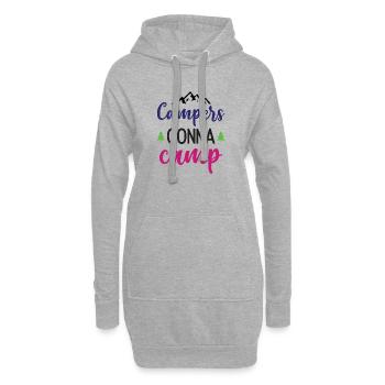 Camper auf dem Weg zum Camp - Hoodie-Kleid - Grau meliert - Vorne