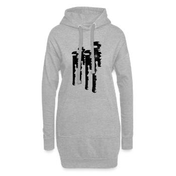 Croquis de clé à pipe - Sweat-shirt à capuche long Femme - gris chiné - Devant