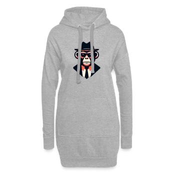 Noir Ape in a Sharp Suit - Hoodie Dress - heather grey - Front