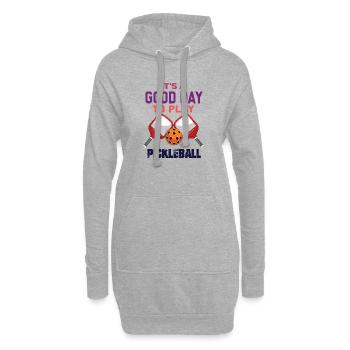 C’est une bonne journée pour jouer au pickleball - Sweat-shirt à capuche long Femme - gris chiné - Devant