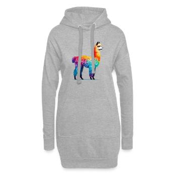 Alpaka - Hoodie-Kleid - Grau meliert - Vorne