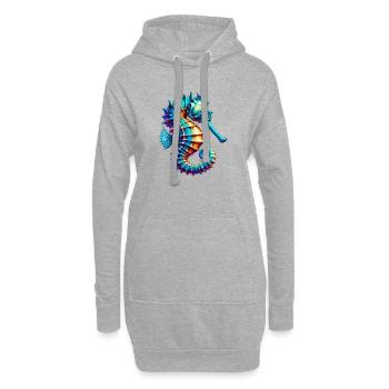 Seepferdchen - Hoodie-Kleid - Grau meliert - Vorne