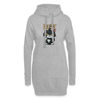Chaton en colère dit NON - Sweat-shirt à capuche long Femme - gris chiné - Devant