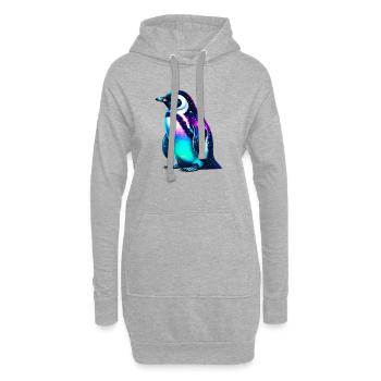 Aurora Borealis Pinguin - Hoodie-Kleid - Grau meliert - Vorne