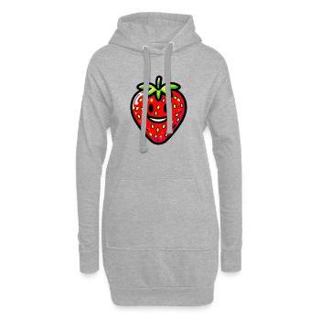 Fraises et fraises - Sweat-shirt à capuche long Femme - gris chiné - Devant