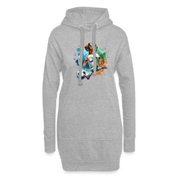 Teckel Joueur de football Wiener Dog Fan - Sweat-shirt à capuche long Femme - gris chiné - Devant