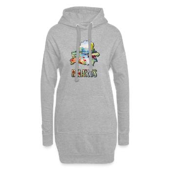 Aquarell Landkarte Belarus - Hoodie-Kleid - Grau meliert - Vorne