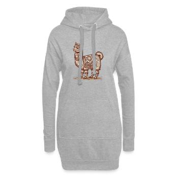 Lama à la mode sud-américaine - Sweat-shirt à capuche long Femme - gris chiné - Devant
