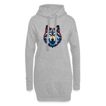 Wolf - Hoodie Dress - heather grey - Front