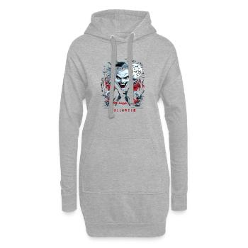 Horreur gothique d’Halloween - Sweat-shirt à capuche long Femme - gris chiné - Devant