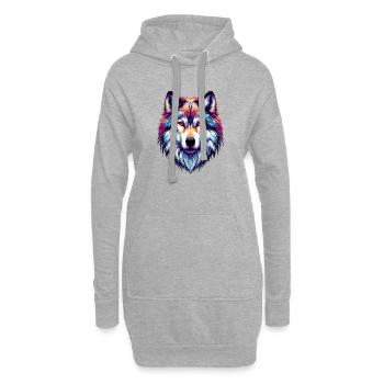 Wolf - Hoodie Dress - heather grey - Front