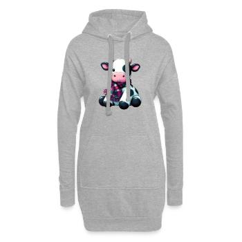 Kuh - Hoodie-Kleid - Grau meliert - Vorne
