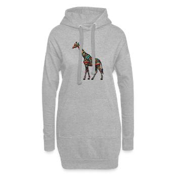Girafe - Sweat-shirt à capuche long Femme - gris chiné - Devant