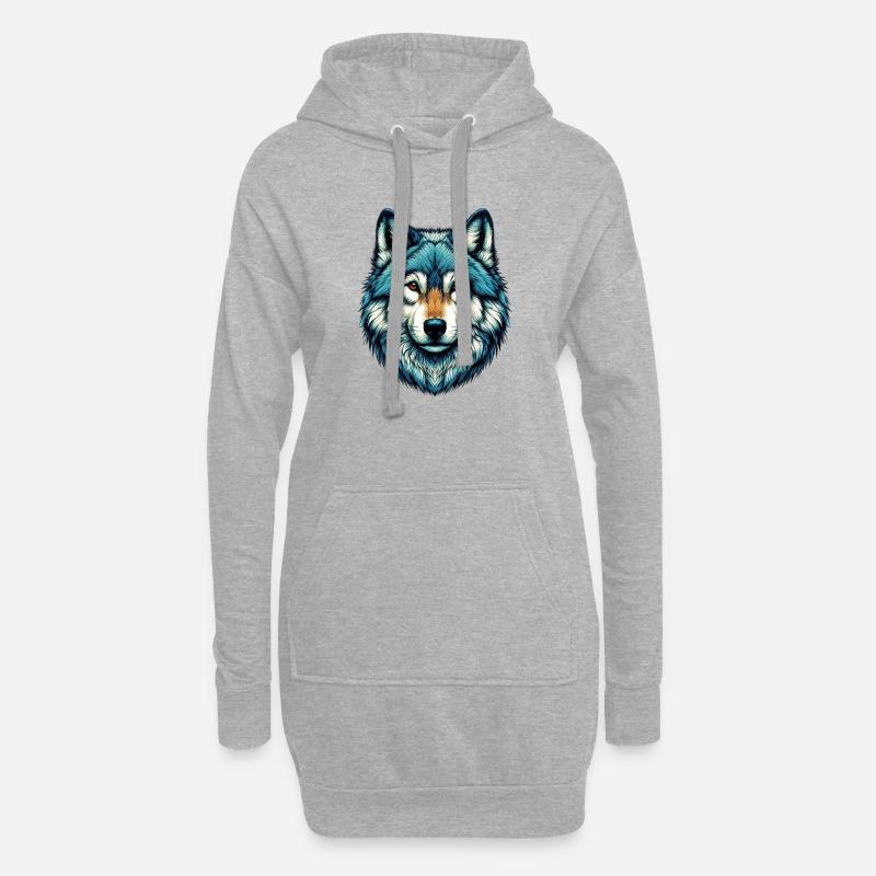 Wolf - Hoodie-Kleid - Grau meliert