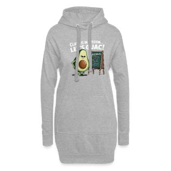 Avocado Unterricht: Lass Uns Guacamole Machen - Hoodie-Kleid - Grau meliert - Vorne