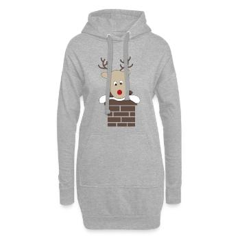 Design pour Noël - Sweat-shirt à capuche long Femme - gris chiné - Devant