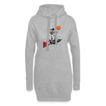 Basketball astronaute vaisseau spatial cadeau - Sweat-shirt à capuche long Femme - gris chiné - Devant