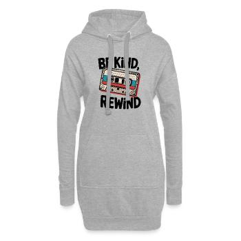 Sei freundlich, spule zurück - Hoodie-Kleid - Grau meliert - Vorne
