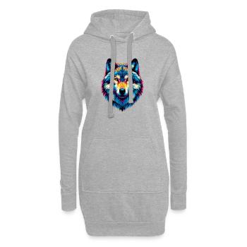 Loup - Sweat-shirt à capuche long Femme - gris chiné - Devant