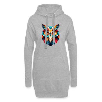 Eule - Hoodie-Kleid - Grau meliert - Vorne