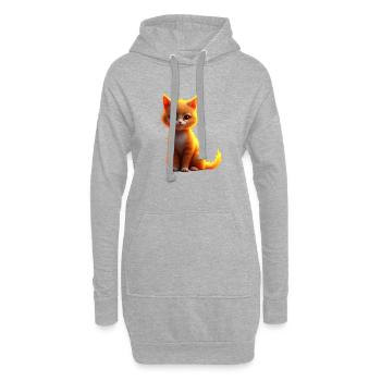Flammenkatze Fantasie - Hoodie-Kleid - Grau meliert - Vorne