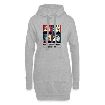 Pygargue à tête blanche - Sweat-shirt à capuche long Femme - gris chiné - Devant