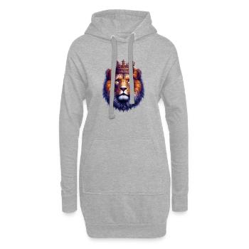 Lion - Sweat-shirt à capuche long Femme - gris chiné - Devant