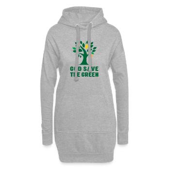 Tag der Erde - Gott schütze das Grün - Hoodie-Kleid - Grau meliert - Vorne